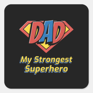 DAD Mijn sterkste superheld Vierkante Sticker