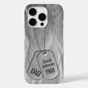 Dad Military Dog Tags Metaal Abstract iPhone 16 Pro Hoesje