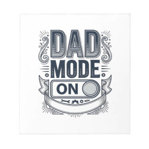 Dad Mode Aan Vintage Gravure Shirt Ontwerp_1 Notitieblok