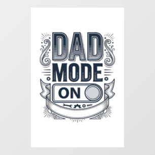 Dad Mode Aan Vintage Gravure Shirt Ontwerp_1 Raamsticker
