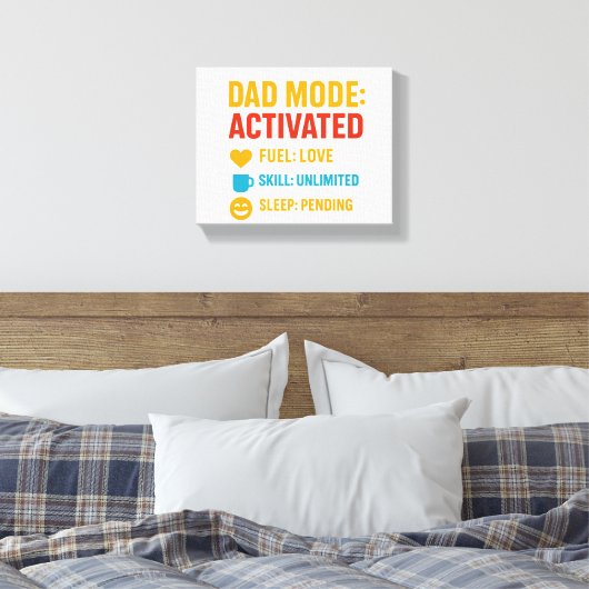 Dad Mode Activated Funny Vaderdag Gift Canvas Afdruk (Insitu (Slaapkamer))