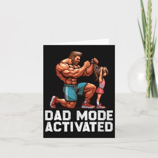 Dad Mode Geactiveerde Vaderdag Gym Workout Bodybui Kaart (Voorkant)