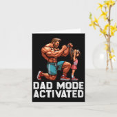 Dad Mode Geactiveerde Vaderdag Gym Workout Bodybui Kaart (Gele Bloem)