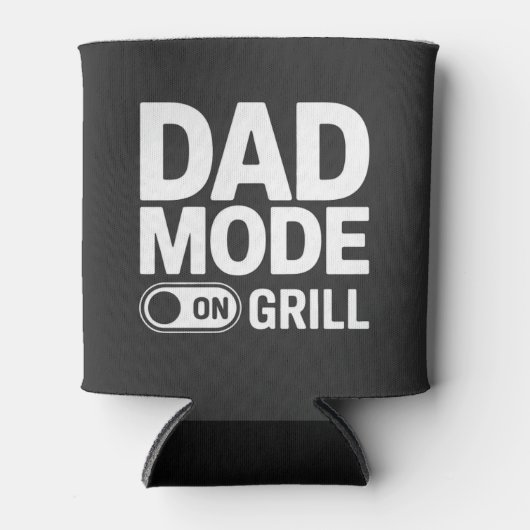 Dad Mode Grill On BBQ Humor Blikjeskoeler (Voorkant)