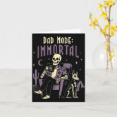 Dad mode onsterfelijk skelet halloween vader kaart (Gele Bloem)