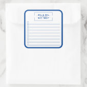 Dad Modern Blue Monogram 3" To Do List Vierkante Sticker (Tas)