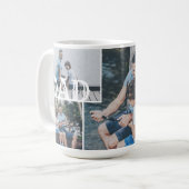 Dad Modern Custom 4 Foto Collage Grid Koffiemok (Voorkant links)