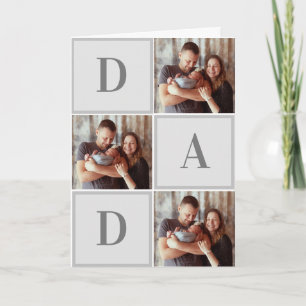 DAD Modern Photo Collage Fathers Day Kaart