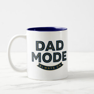 DAD MODUS ALTJD AAN Stomme Vader Koffiemok  Tweekleurige Koffiemok