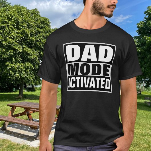 Dad-modus geactiveerd Vette Witte Typografie T-shirt