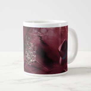 Dad Moody Muziek Bourgondië Fedora Keramische Jumb Grote Koffiekop