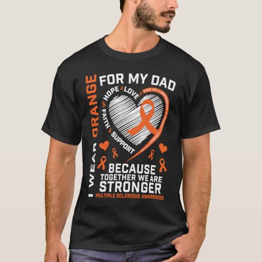 Dad MS  Kids Multiple Sclerosis  Dad MS Awareness T-shirt (Voorkant)