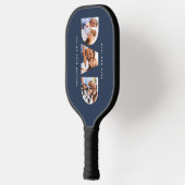 dad multi foto moderne typografie blauw pickleball paddle (Links)