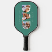 dad multi foto moderne typografie groen pickleball paddle (Achterkant)