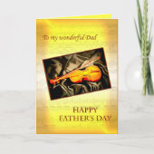 Dad, musical Father's day card met violin Kaart (Voorkant)