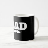 Dad  Mustache Mug Black and White Koffiemok (Voorkant rechts)