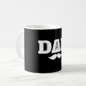 Dad  Mustache Mug Black and White Koffiemok (Voorkant links)