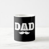 Dad  Mustache Mug Black and White Koffiemok (Center)
