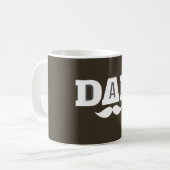 Dad Mustache Mug Brown and White Koffiemok (Voorkant links)