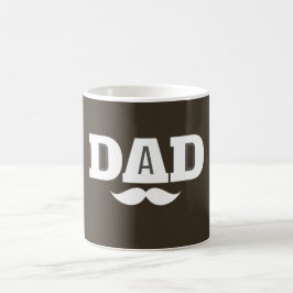 Dad Mustache Mug Brown and White Koffiemok