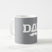Dad Mustache Mug Grey and White Koffiemok (Voorkant links)