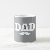 Dad Mustache Mug Grey and White Koffiemok (Center)