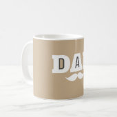 Dad  Mustache Mug Light Brown and White Koffiemok (Voorkant links)