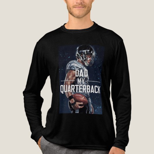 “Dad, My Quarterback for Life” Tri-Blend Shirt (Voorkant volledig)