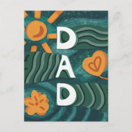 Dad - Nationale Papa Appreciation Day Groen Briefkaart