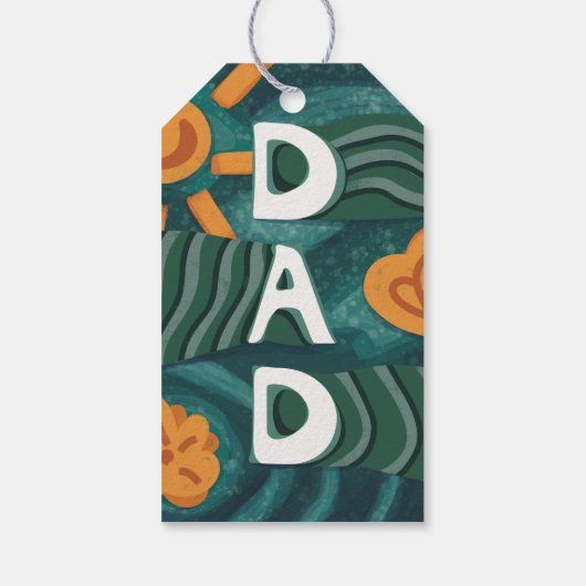 Dad - Nationale Papa Appreciation Day Groen Cadeaulabel (Achterkant)