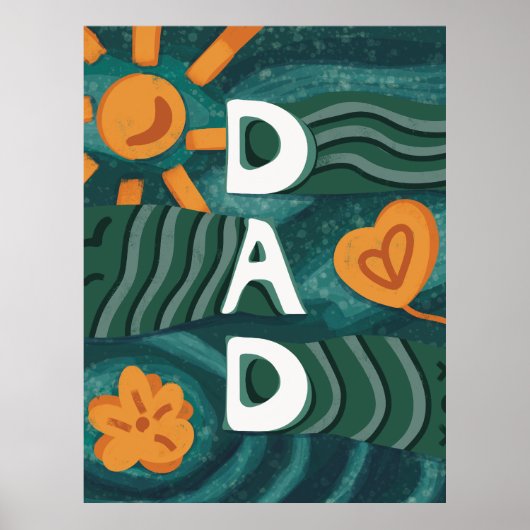 Dad - Nationale Papa Appreciation Day Groen Poster (Voorkant)