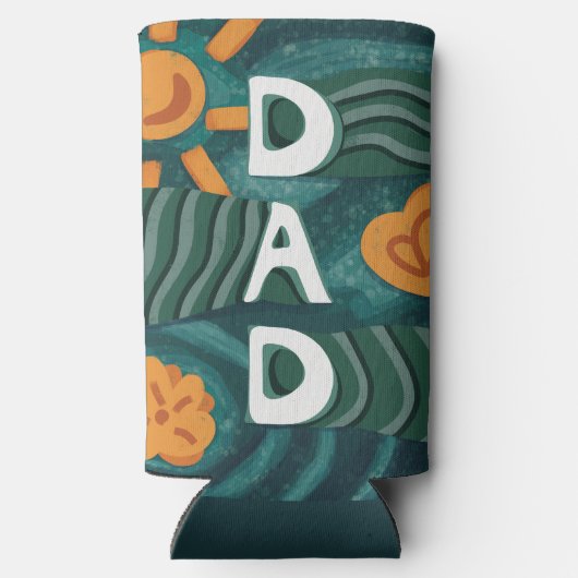 Dad - Nationale Papa Appreciation Day Groen Seltzer Blikjeskoeler (Achterkant)