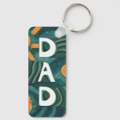Dad - Nationale Papa Appreciation Day Groen Sleutelhanger (Achterkant)