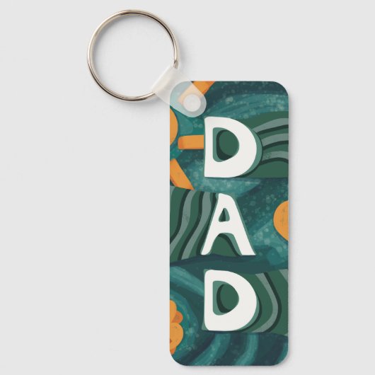 Dad - Nationale Papa Appreciation Day Groen Sleutelhanger (Voorkant)