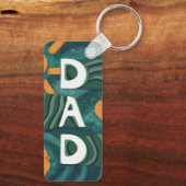 Dad - Nationale Papa Appreciation Day Groen Sleutelhanger (Achterkant)