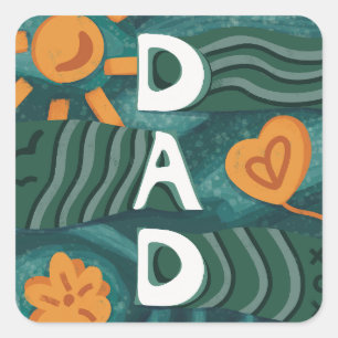 Dad - Nationale Papa Appreciation Day Groen Vierkante Sticker