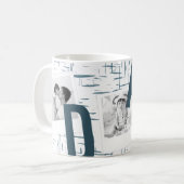 DAD Navy Blue Instagram Square 3 Fotocollage Mok (Voorkant links)