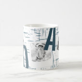 DAD Navy Blue Instagram Square 3 Fotocollage Mok (Center)