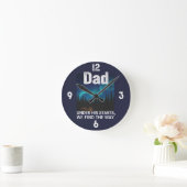 Dad Northern Lights Camping Customizable Ronde Klok (Huis)