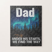 Dad Northern Lights Camping Customizable T-Shirt Legpuzzel (Verticaal)