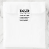 DAD NOUN Fathers Day Papa Birthday Pap Vierkante Sticker (Tas)