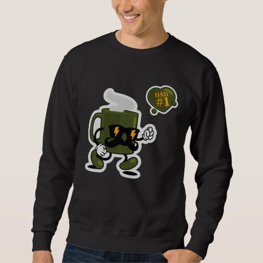 Dad Number 1 Parenting Proud Dad Paternity Beard O Trui (Voorkant)