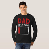Dad of 2 Boys Father's Day T-shirt (Voorkant volledig)