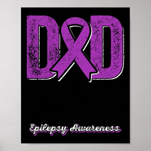 Dad Of A Warrior Epilepsy Dad Purple Ribbon Suppor Poster (Voorkant)