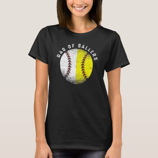 Dad Of Ballers Baseball Softball  Father s Day T-shirt (Voorkant)
