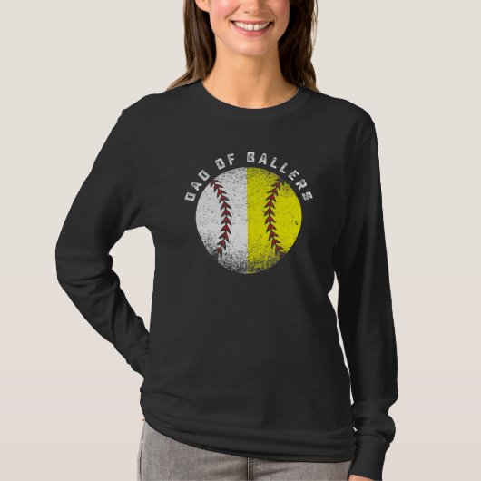 Dad Of Ballers Baseball Softball  Father s Day T-shirt (Voorkant)