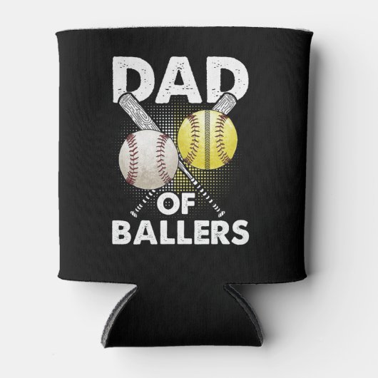 Dad of Ballers Dad of Baseball And Softball Player Blikjeskoeler (Voorkant)