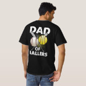Dad of Ballers Dad of Baseball And Softball Player T-shirt (Achterkant volledig)