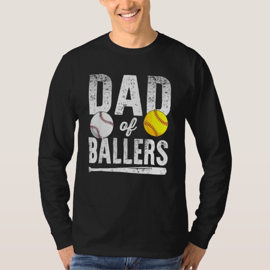 Dad Of Ballers Softball Baseball Player Dad Father T-shirt (Voorkant)