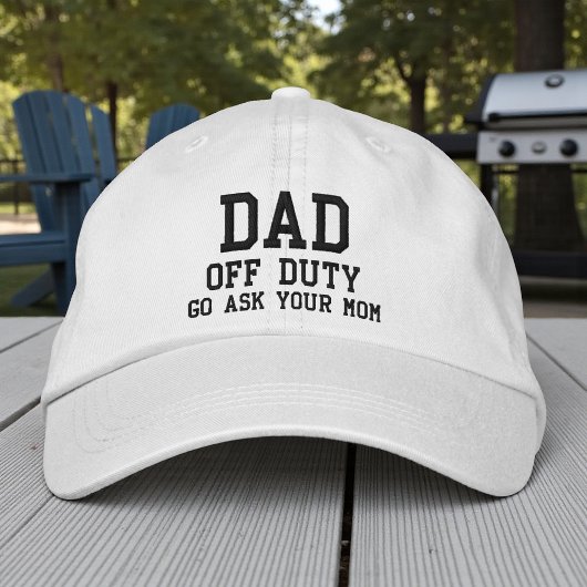 Dad of Duty Eenvoudige moderne typografie Custom Geborduurde Pet